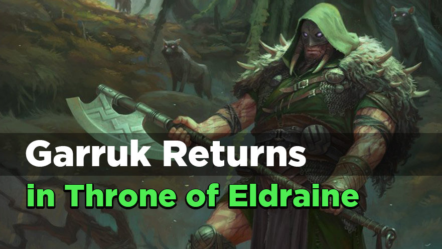 English MTG Throne Of Eldraine Emblem Garruk 1x Cursed Huntsman NM 
