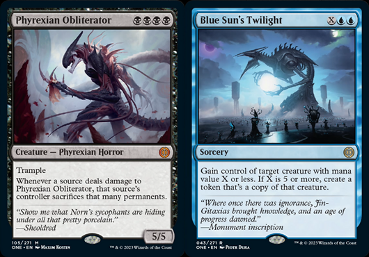 Phyrexian Obliterator and Blue Sun's Twilight