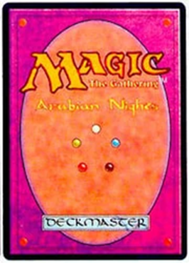 The original card back for Arabian Nights