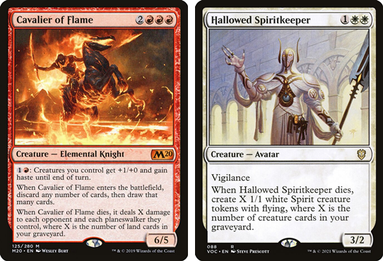 Cavalier of Flame and Hallowed Spiritkeeper