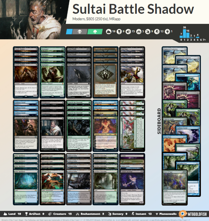 Updated sultai battle shadow Modern deck list