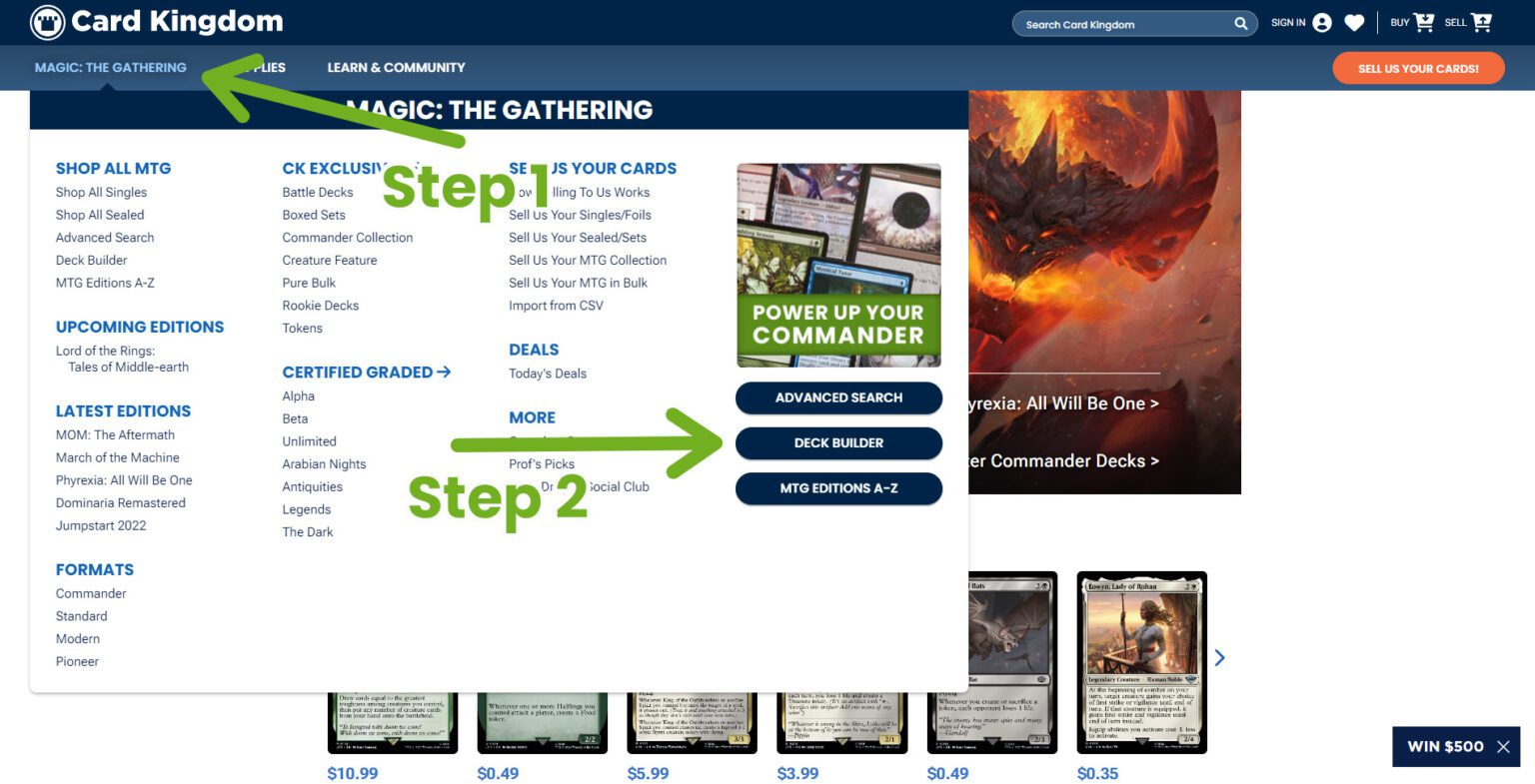 Card Kingdom Deck Builder Update