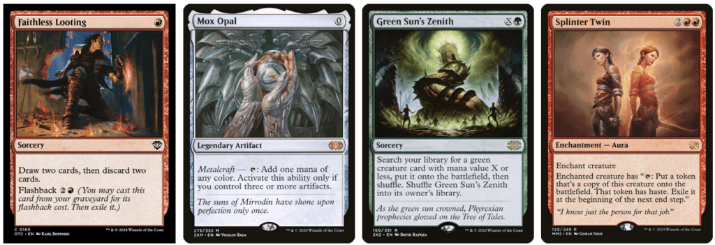 Faithless Looting | Mox Opal | Green Sun's Zenith | Splinter Twin