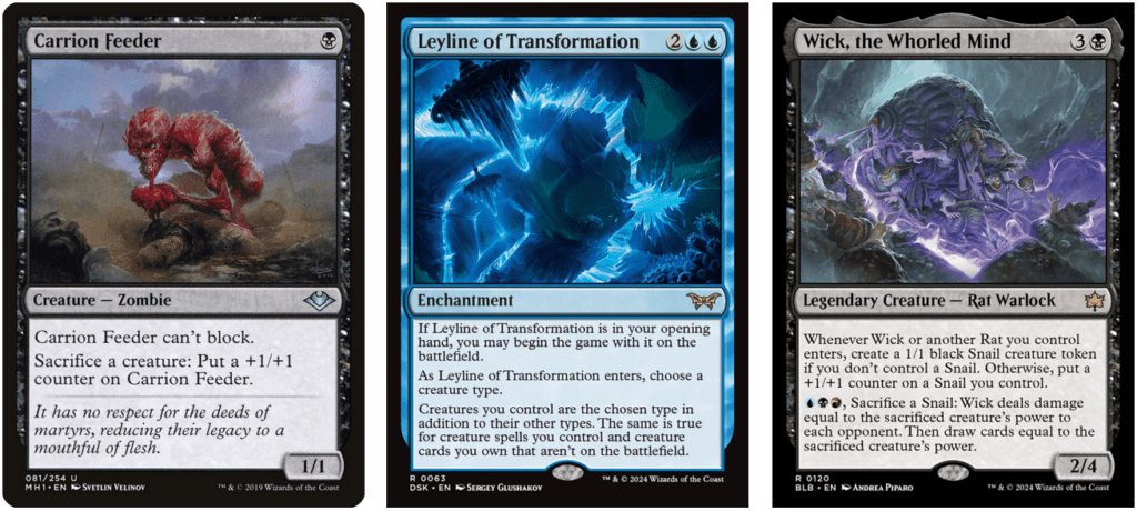 Carrion Feeder | Leyline of Transformation | Wick, the Whorled Mind