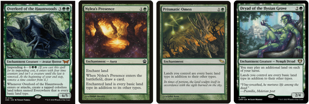 Overlord of the Hauntwoods | Nylea's Presence | Prismatic Omen | Dryad of the Ilysian Grove
