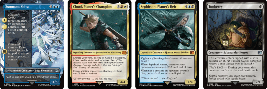 Summon: Shiva | Cloud, Planet's Champion | Sephiroth, Planet's Heir | Tonberry