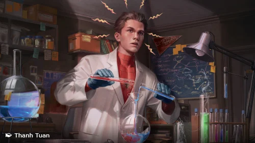 Peter Parker in his lab Art by Thanh Tuan
