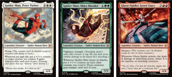 Spider-Man, Peter Parker | Spider-Man, Miles Morales | Ghost-Spider, Gwen Stacy