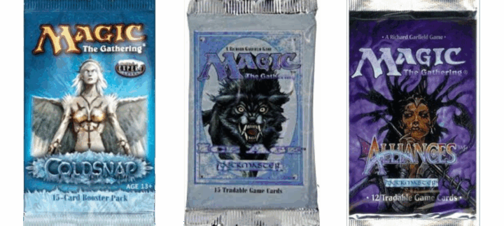 Coldsnap Booster Pack | Ice Age Booster Pack | Alliances Booster Pack
One of these is not like the other…