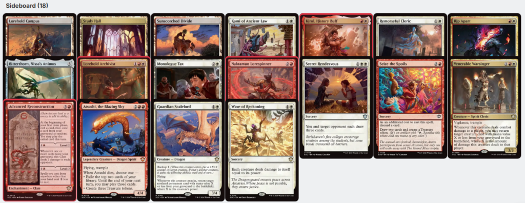 Boros Advantage Engine Sideboard