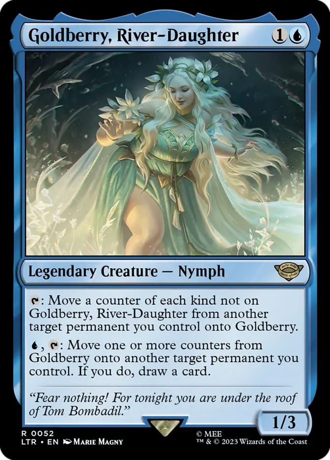 Goldberry, River-Daughter
Goldberry is 1,995th most popular Commander on EDHRec