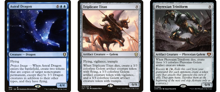 Astral Dragon | Triplicate Titan | Phyrexian Triniform