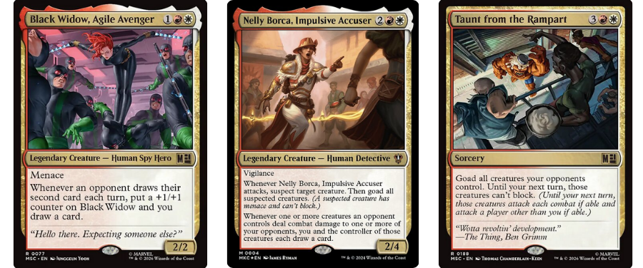Black Widow, Agile Avenger | Nelly Borca, Impulsive Accuser | Taunt from the Rampart