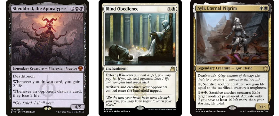 Sheoldred, the Apocalypse | Blind Obedience | Ayri, Eternal Pilgrim